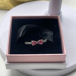 Sparkling Pink Bow Ring